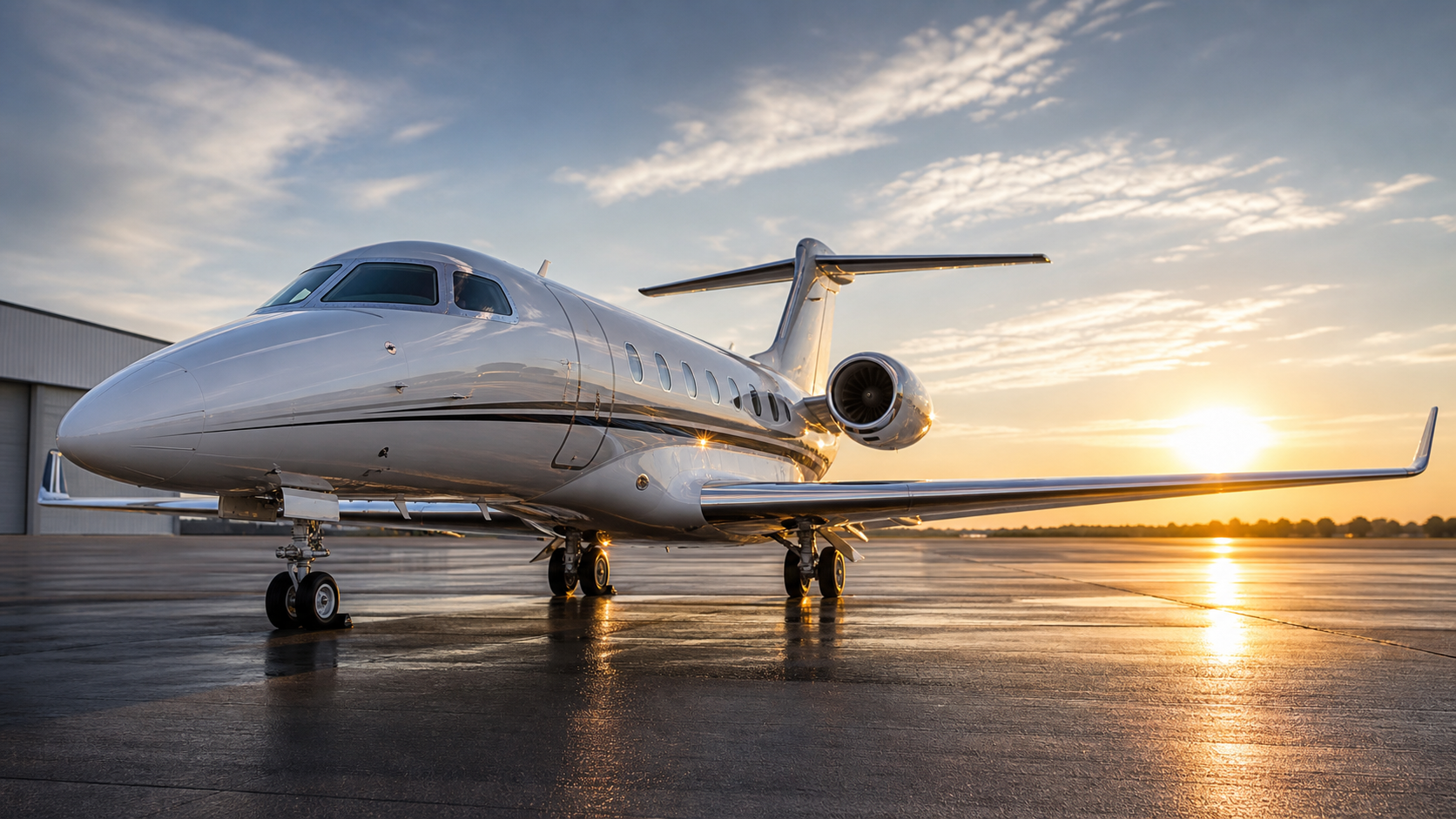 Pristine executive jet after premium aircraft detailing